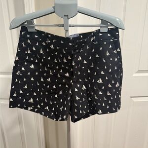 Navy Sailboat Print Women's Shorts